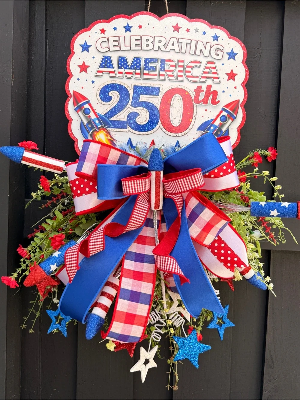 Celebrating America 250th Patriotic Door Decor - Red White Blue